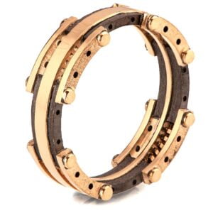 Gold and Black Mechanical Style Men’s Wedding Band Catalogue