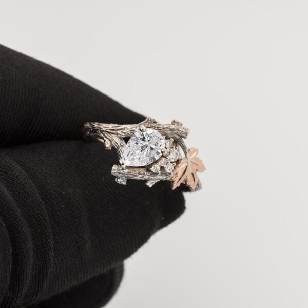 Maple Leaf Diamonds Cluster Engagement Ring Rose Gold Catalogue