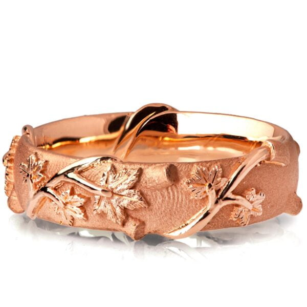 Rose Gold Twig and Maple Leaves Wedding Band Catalogue