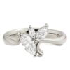 Gold Wave Engagement Ring Set with 3 Marquise Moissanite Cluster Catalogue