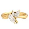 Rose Gold Wave Engagement Ring Set with 3 Marquise Moissanite Cluster Catalogue