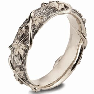 Black and White Gold Twig and Maple Leaves Wedding Band Catalogue
