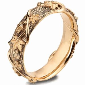 Black and Gold Twig and Maple Leaves Wedding Band Catalogue