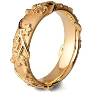 Gold Twig and Maple Leaves Wedding Band Catalogue