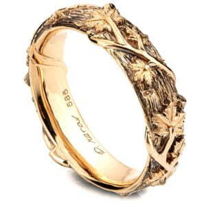 Black and Gold Twig and Maple Leaves Wedding Band Catalogue