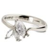 Gold Wave Engagement Ring Set with 3 Marquise Diamond Cluster Catalogue
