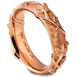 Rose Gold Twig and Maple Leaves Wedding Band Catalogue