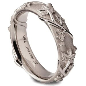 White Gold Twig and Maple Leaves Wedding Band Catalogue