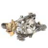 Platinum and Rose Gold Twig and Maple Leaf Raw Diamond Cluster Engagement Ring Catalogue