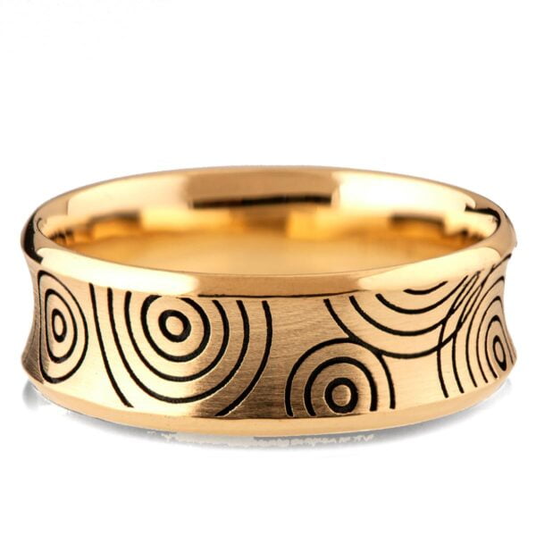 Textured Black and Gold Ripple Wedding Band Catalogue
