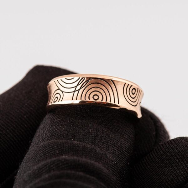 Textured Black and Rose Gold Ripple Wedding Band Catalogue