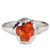 Raw Mexican Fire Opal and Diamonds Engagement Ring Yellow Gold Catalogue
