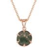 White Gold Claw Set Round Moss Agate Pendant Catalogue