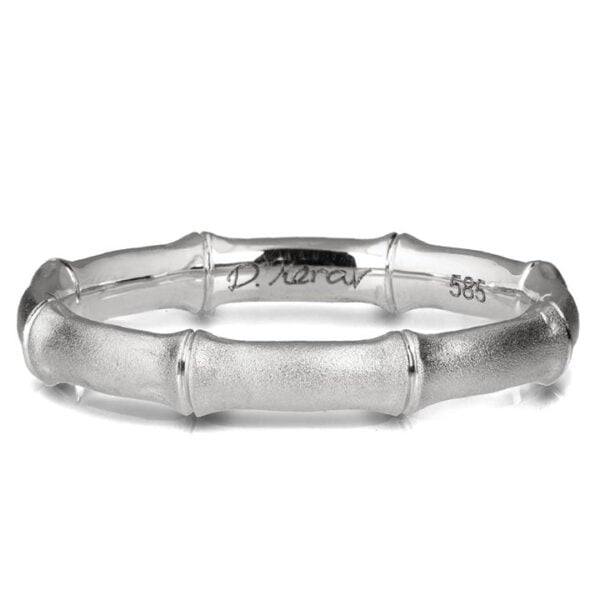 Wide White Gold Bamboo Wedding Band Catalogue