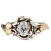 Black & White Gold Vines and Leaves Oval Diamond Engagament Ring Catalogue