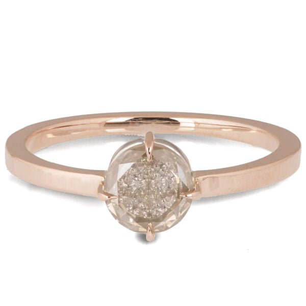 Hidden Cross Diamond Rose Gold and Platinum Engagement Ring Catalogue