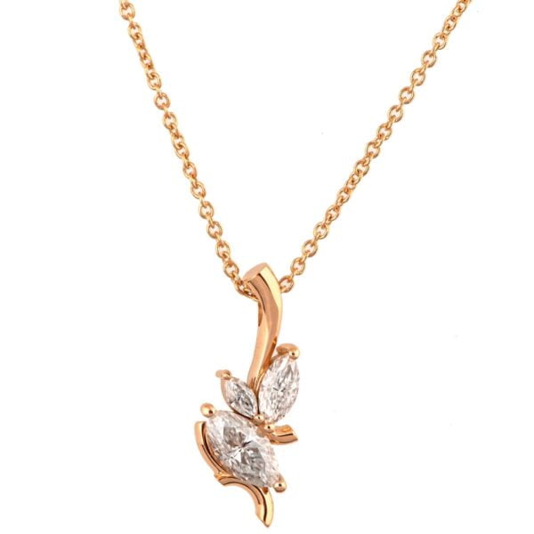 Marquise Diamond Cluster Pendant Rose Gold Catalogue