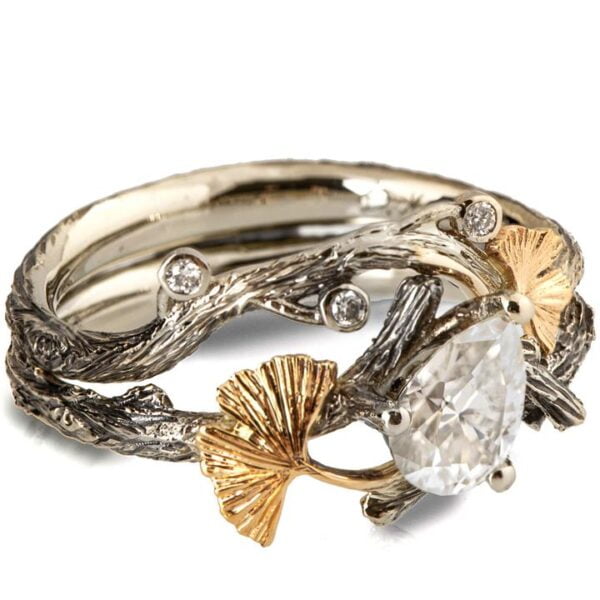 Twig and Ginkgo Leaf Bridal Set Yellow Gold and Diamond Catalogue