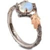 Twig and Oak Leaf Opal Ring Yellow Gold Catalogue
