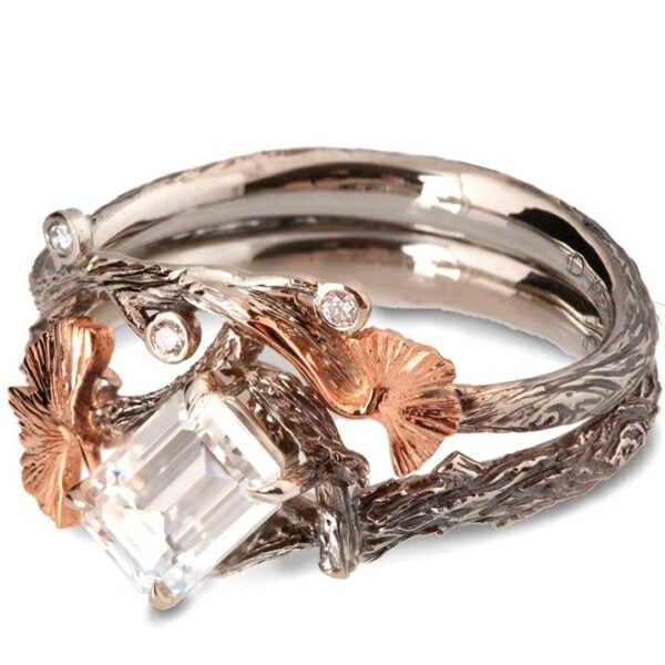 Twig and Ginkgo Leaf Bridal Set Rose Gold and Diamond Catalogue