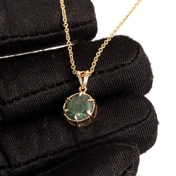Solid Gold Claw Set Round Moss Agate Pendant Catalogue