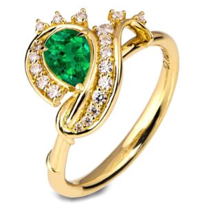 Twisting Vines Emerald Engagement Ring Engagement Rings