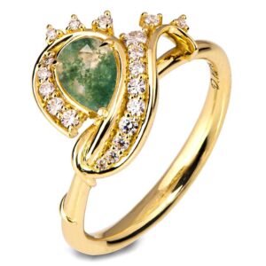 Twisting Vines Moss Agate Engagement Ring Engagement Rings